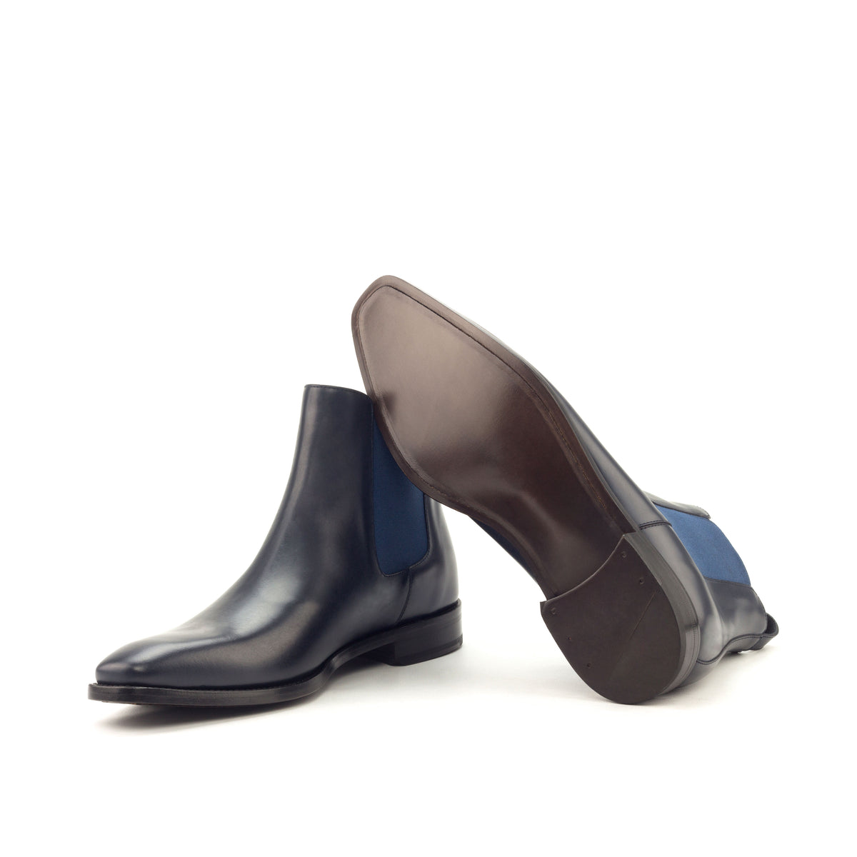 Navy blue 2024 leather chelsea boots